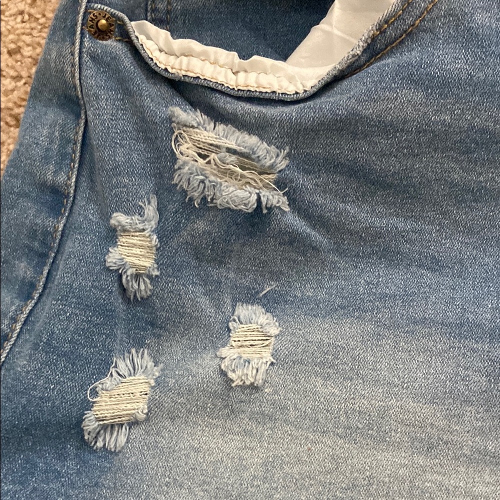 Amazon Blue Jean Shorts Distressed Frayed Hem - Picture 3 of 6